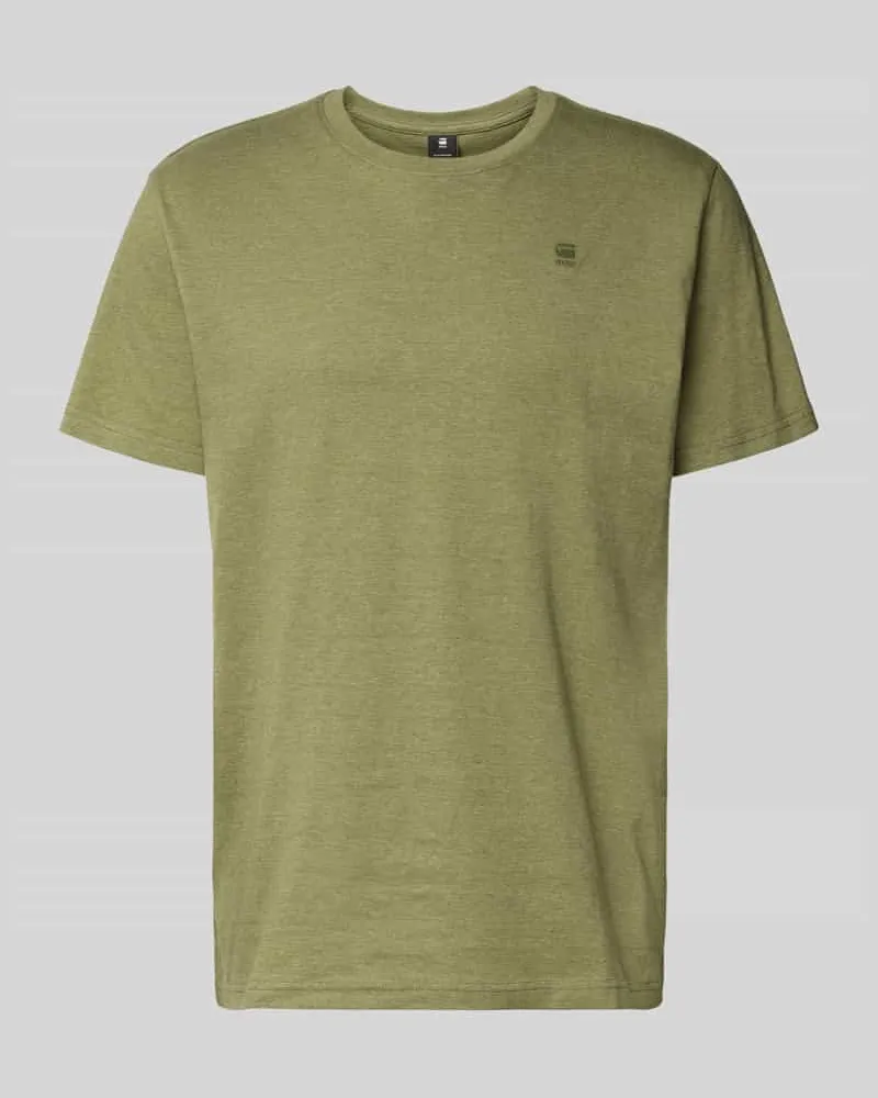 G-STAR RAW T-Shirt mit Logo und Rundhalsausschnitt Oliv