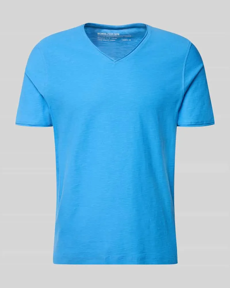 McNeal Regular Fit T-Shirt mit V-Ausschnitt Sky
