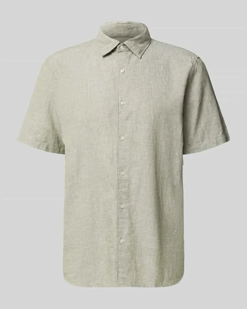 McNeal Regular Fit Freizeithemd aus Leinen-Baumwoll-Mix Lind