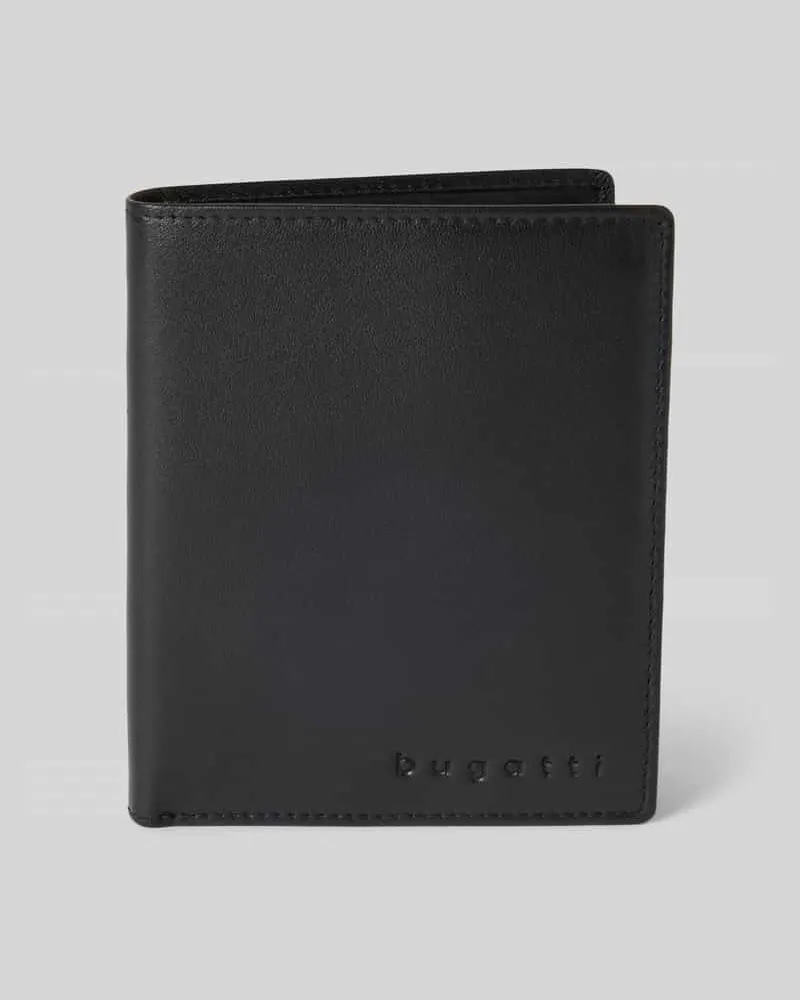 Bugatti Lederportemonnaie mit Label-Prägung Black