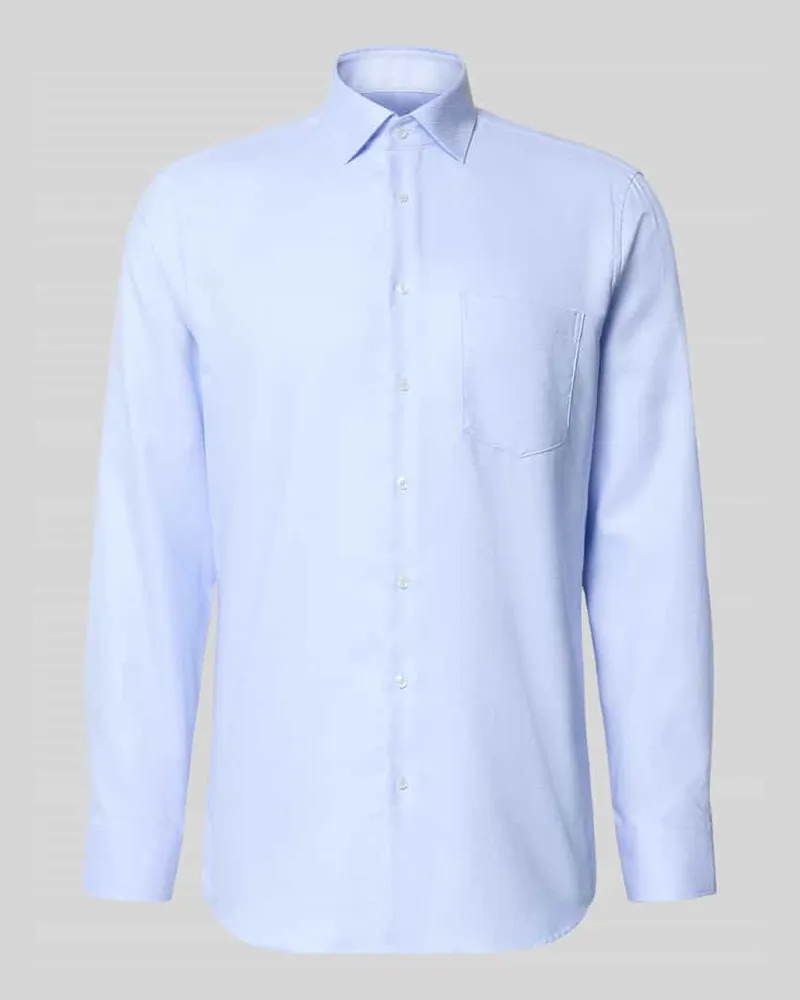 Seidensticker Regular Fit Businesshemd aus reiner Baumwolle Modell 'New Kent Patch Bleu