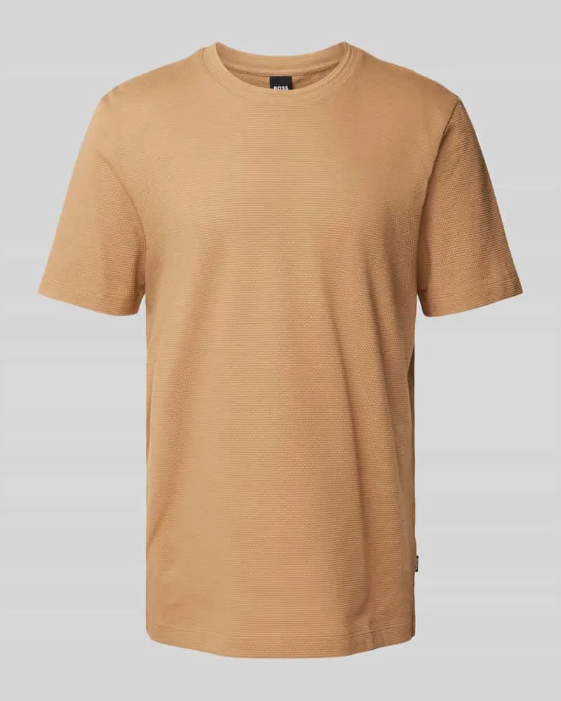 HUGO BOSS T-Shirt mit geripptem Rundhalsausschnitt Modell 'TIBURT 