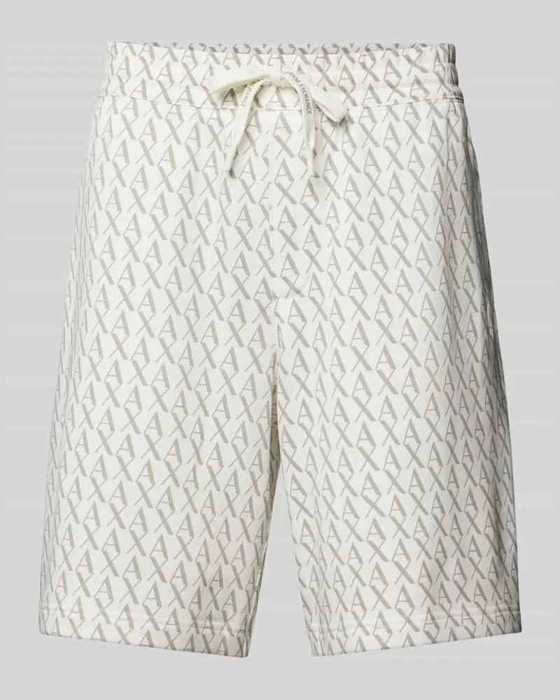 Armani Exchange Shorts mit elastischem Bund Weiss
