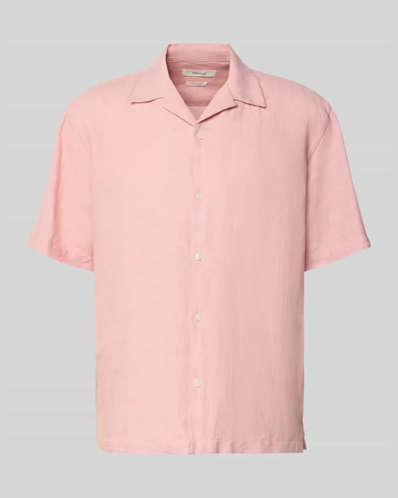 Selected Homme Relaxed Fit Freizeithemd aus Leinen-Baumwoll-Mix Modell 'RLXCLAY Altrosa