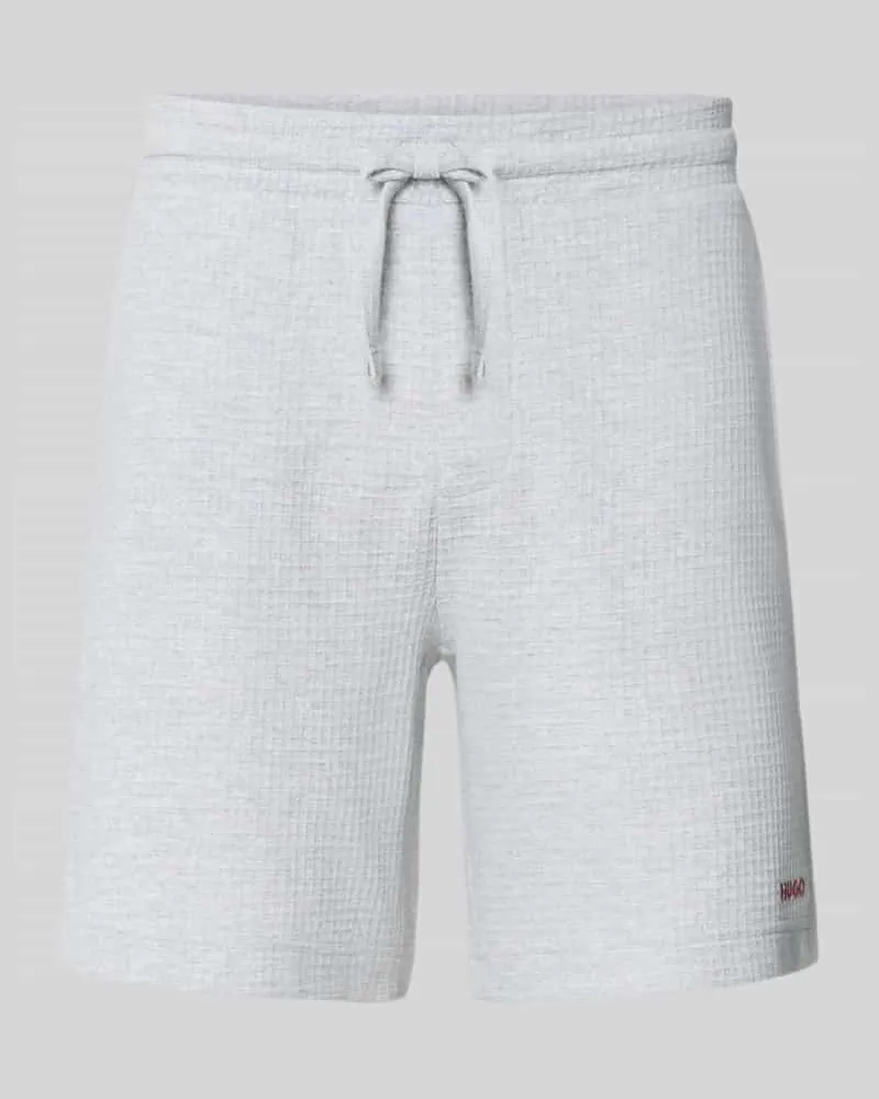 HUGO BOSS Regular Fit Sweatshorts aus Baumwoll-Mix Modell 'AUSTIN Mittelgrau