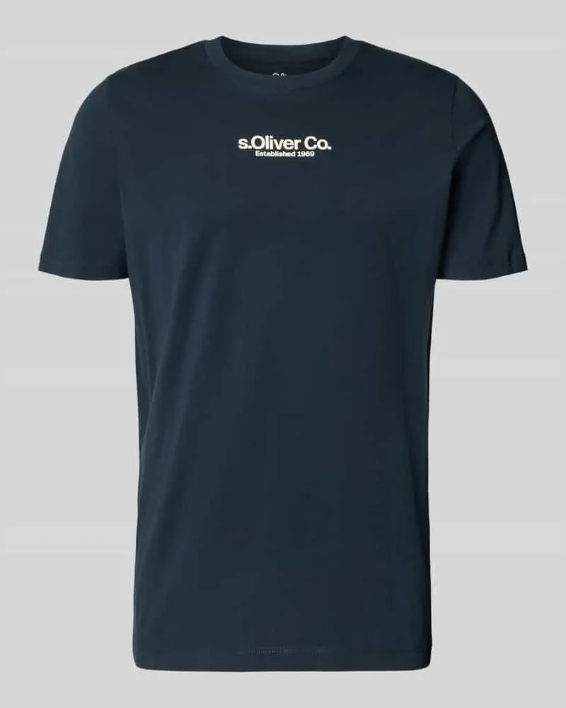 S.Oliver Regular Fit T-Shirt aus reiner Baumwolle Marine