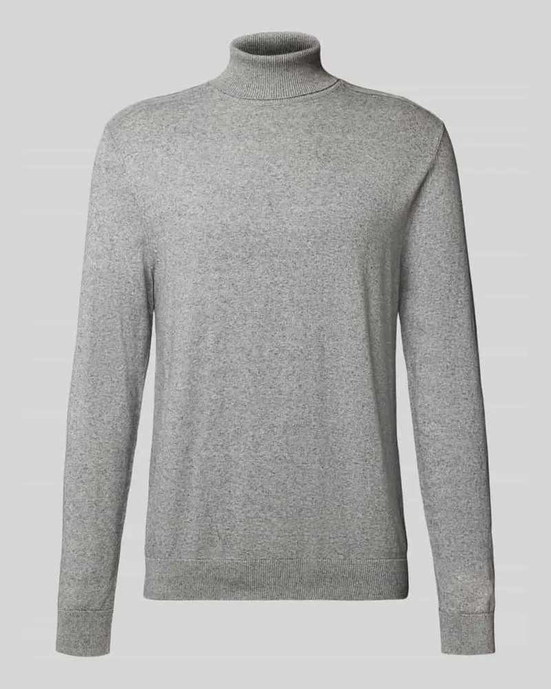 Selected Homme Regular Fit Strickpullover aus reiner Baumwolle Modell 'BERG Hellgrau