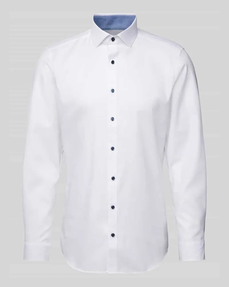 Olymp Slim Fit Businesshemd aus Uni Struktur 'ROYAL 