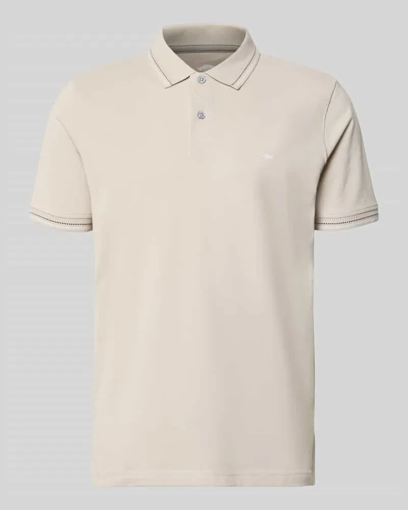 Fynch-Hatton Regular Fit Poloshirt mit Label-Stitching Offwhite