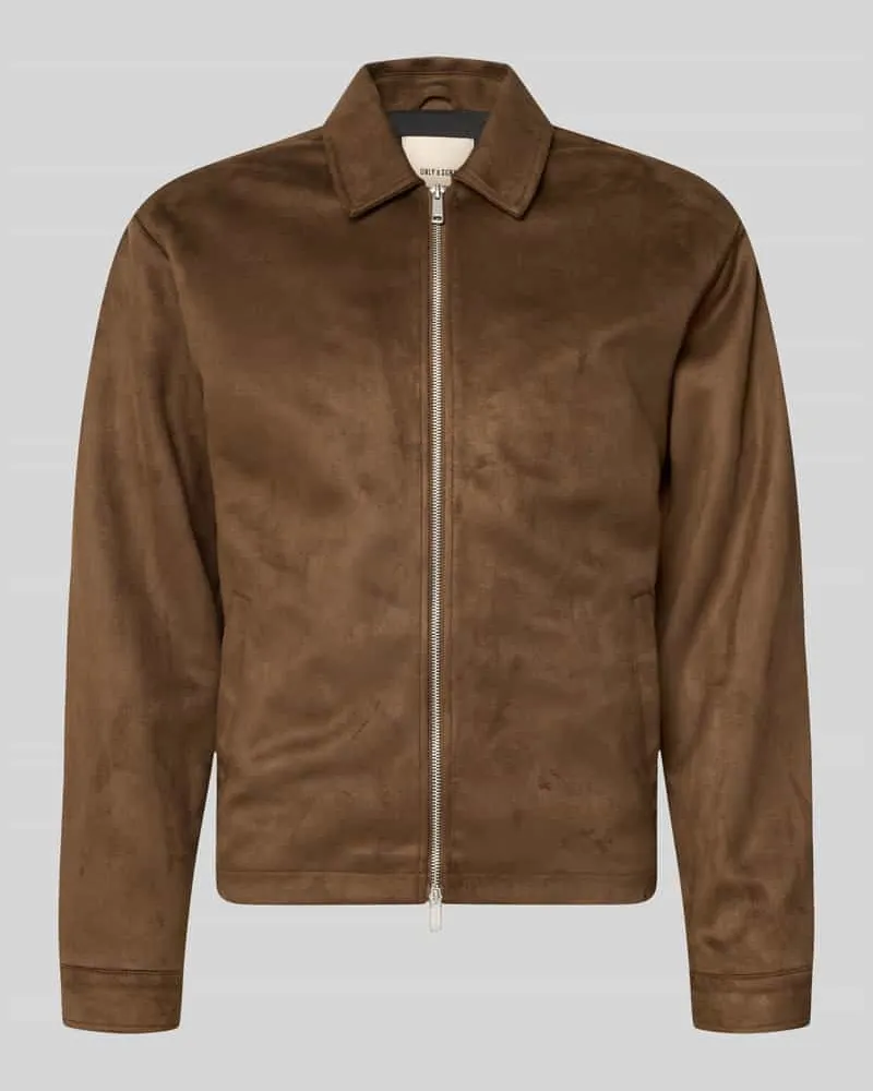 Only & Sons Bomberjacke mit Zweiwege Reißverschluss Schoko