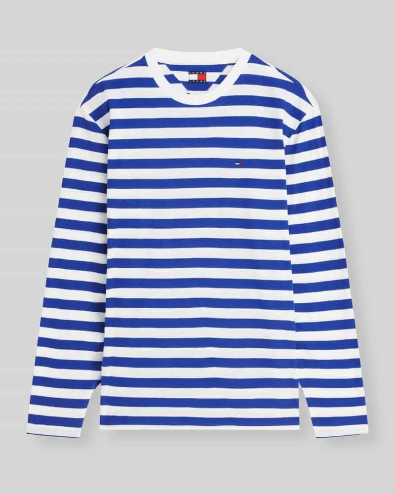 Tommy Hilfiger Relaxed Fit Langarmshirt aus reiner Baumwolle Blau