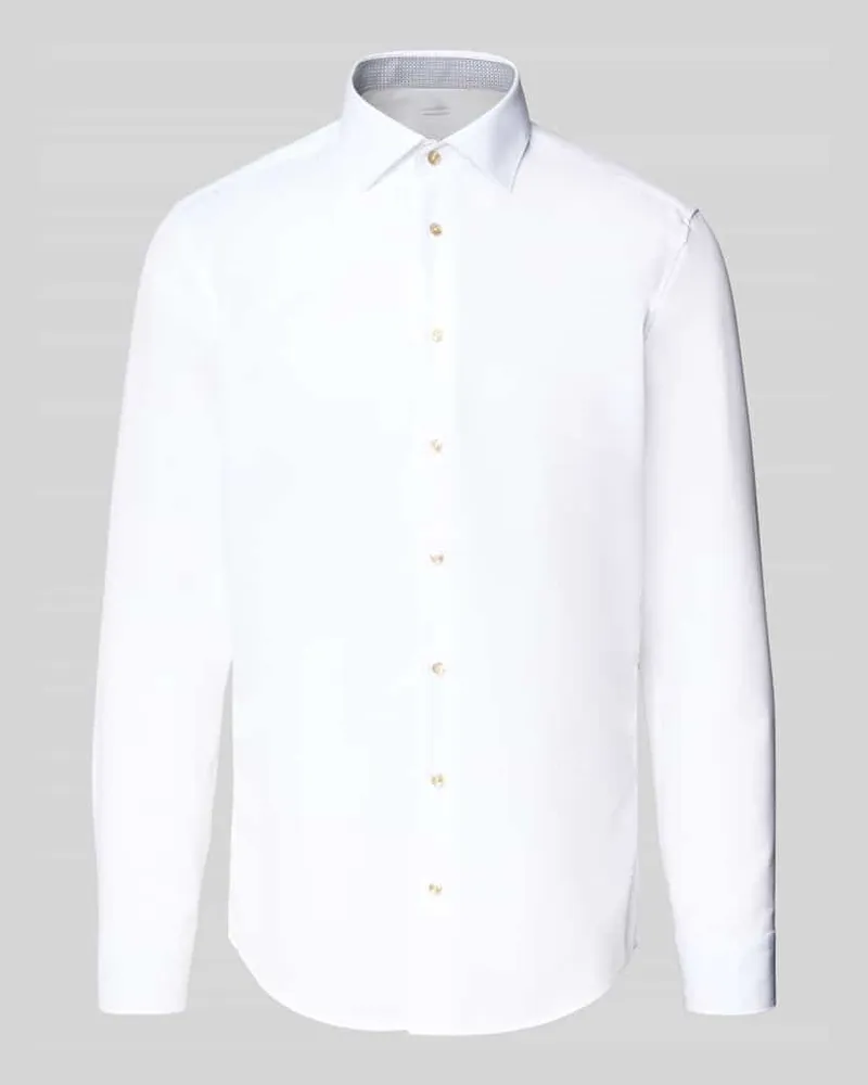 Seidensticker Slim Fit Business-Hemd mit Kentkragen Weiss