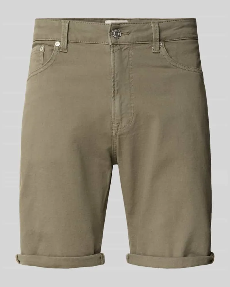 Jack & Jones Jeansshorts mit Umschlag und Eingrifftaschen Modell 'RICK ALLEN Oliv