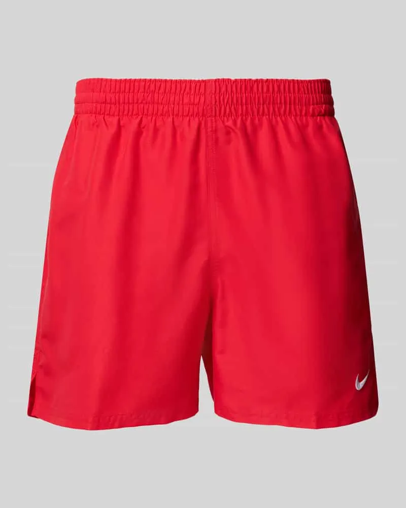 Nike Badehose mit Label-Print Rot