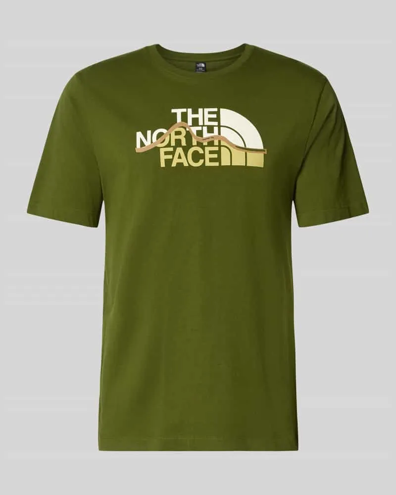 The North Face Regular Fit T-Shirt aus reiner Baumwolle Modell 'MOUNTAIN LINE Gruen