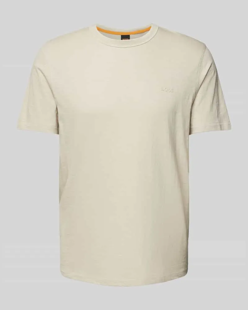 HUGO BOSS T-Shirt mit Label-Print Modell 'Tegood Beige