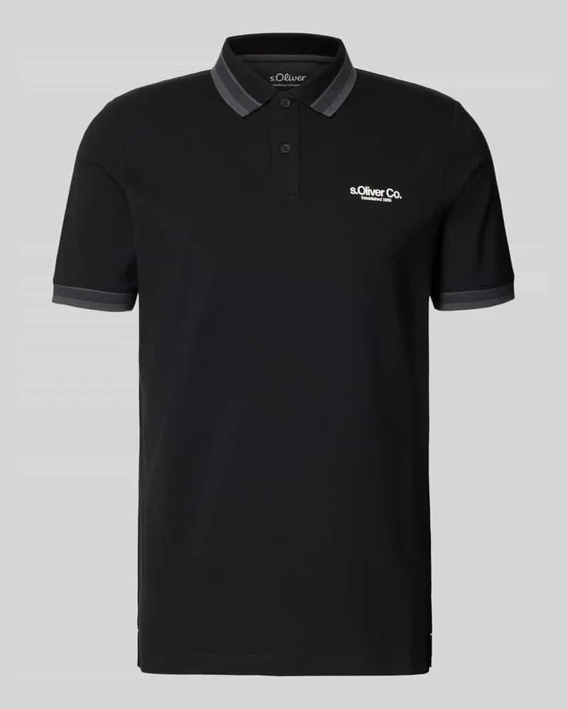 S.Oliver Regular Fit Poloshirt aus Baumwoll-Mix Black