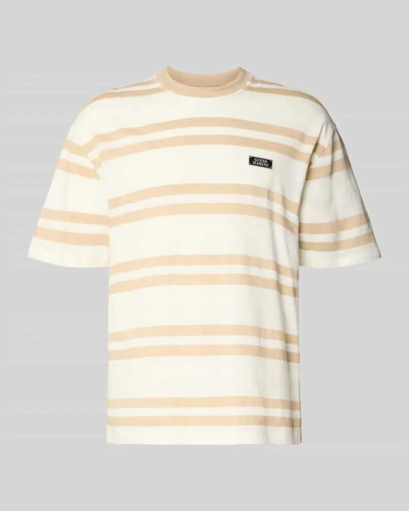 Guess T-Shirt mit Label-Detail Ecru