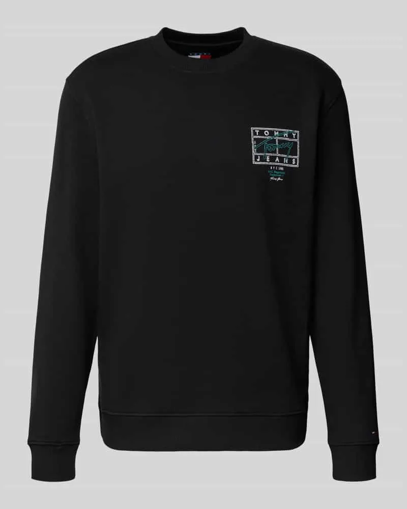 Tommy Hilfiger Regular Fit Sweatshirt aus reiner Baumwolle Black
