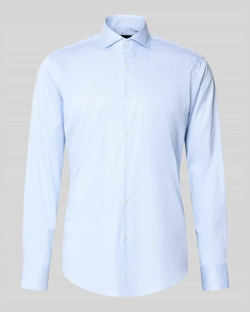 HUGO BOSS Regular Fit Businesshemd aus Baumwoll-Mix Bleu