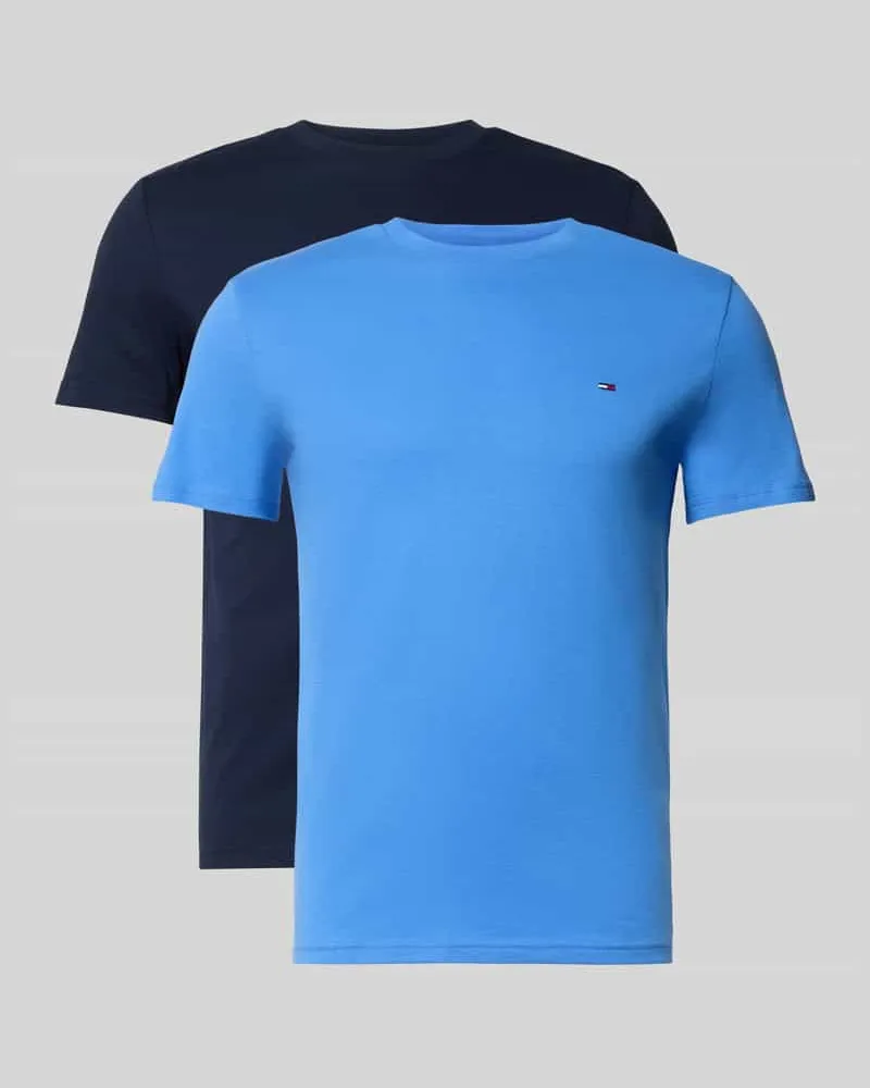 Tommy Hilfiger Slim Fit T-Shirt Set aus reiner Baumwolle im 2er-Pack Bleu