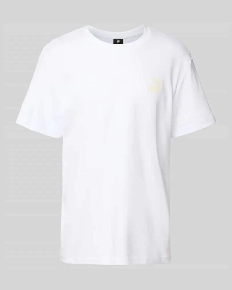G-STAR RAW T-Shirt mit Label-Print Weiss