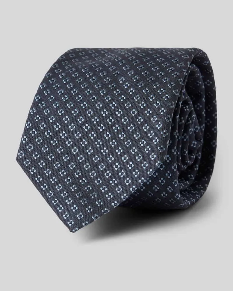 Gierre Milano Seidenkrawatte aus reiner Seide mit Allover-Stitching (7,5 cm Marine