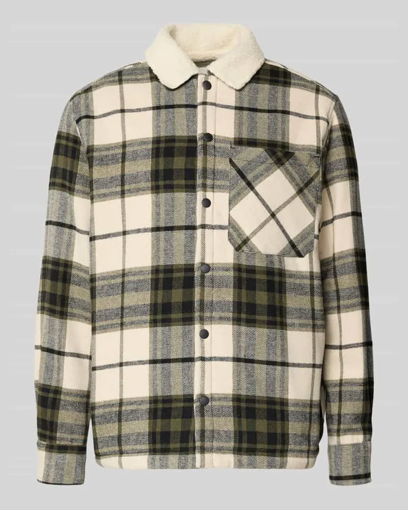 Jack & Jones Regular Fit Hemdjacke mit Futter aus Teddyfell Modell 'ZAC Oliv