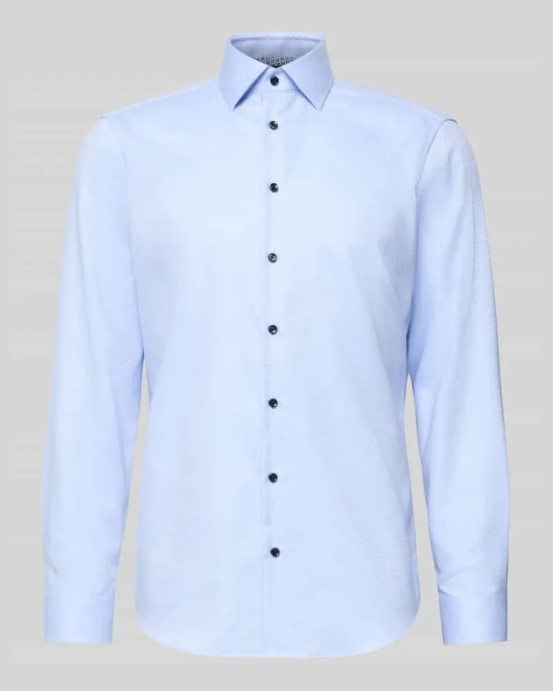 Christian Berg Regular Fit Business Hemd aus Baumwolle mit Kentkragen Bleu