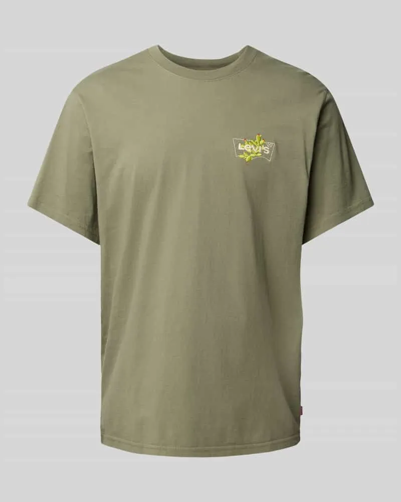 Levi's T-Shirt mit Label-Stitching Oliv