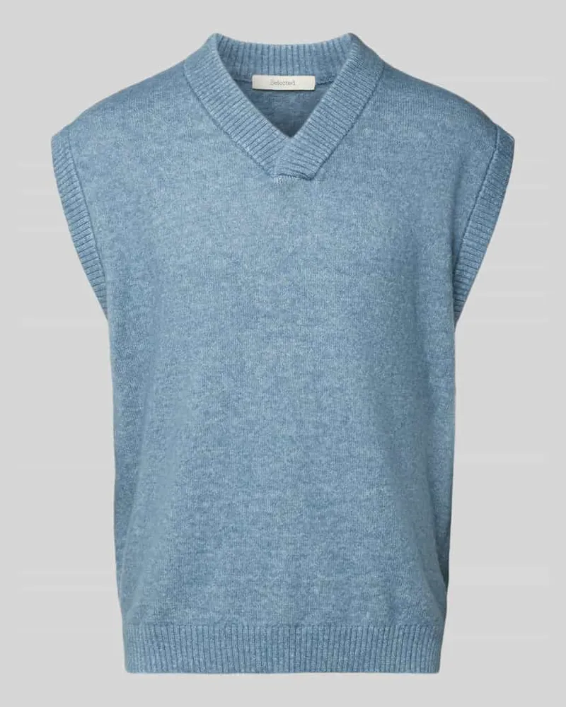 Selected Homme Relaxed Fit Pullunder mit Woll-Anteil Modell 'RAI Hellblau