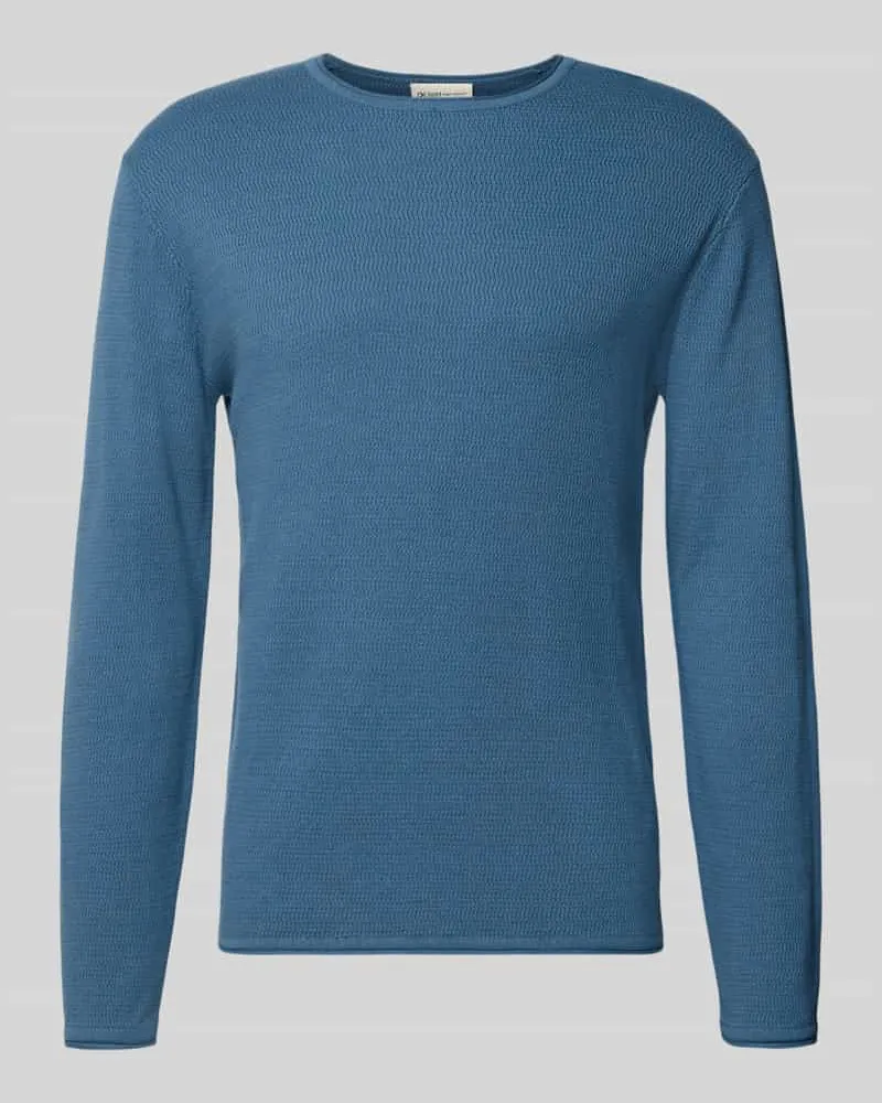 Tom Tailor Regular Fit Strickpullover aus reiner Baumwolle Jeansblau