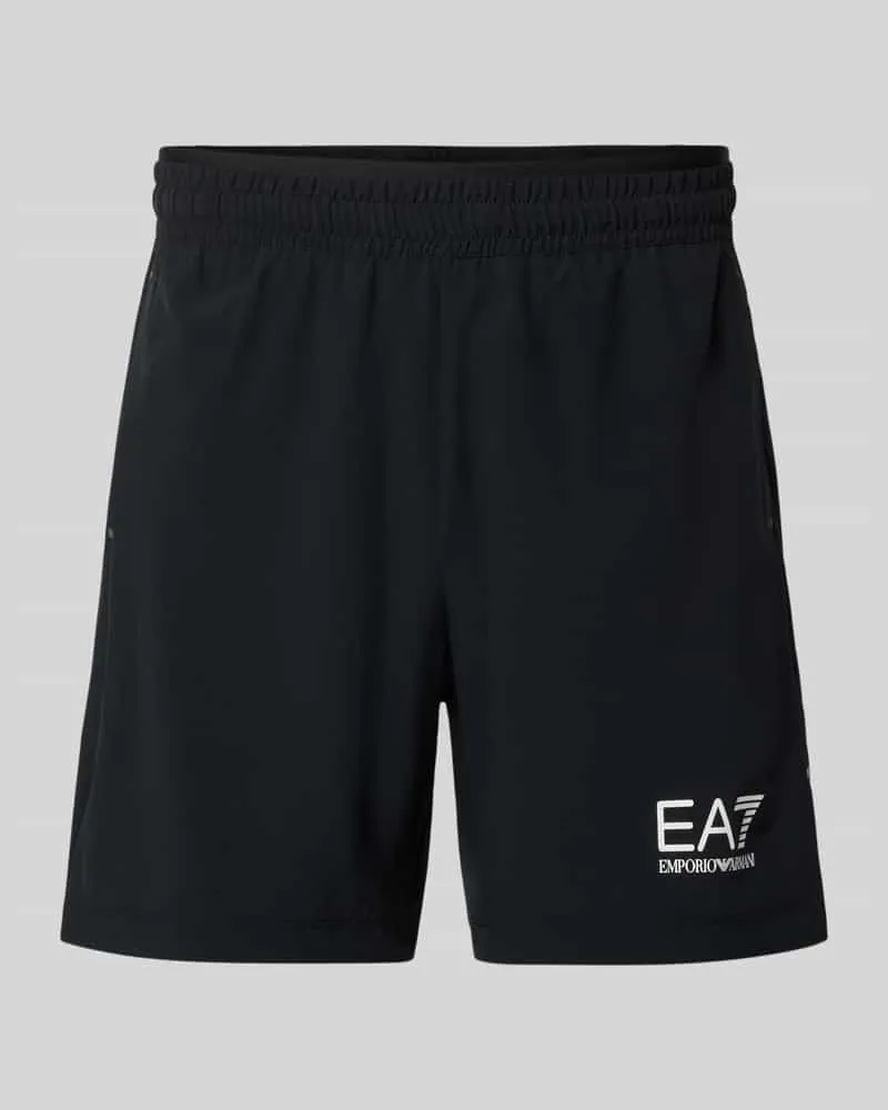 EA7 Shorts mit Logo und elastischem Bund Black