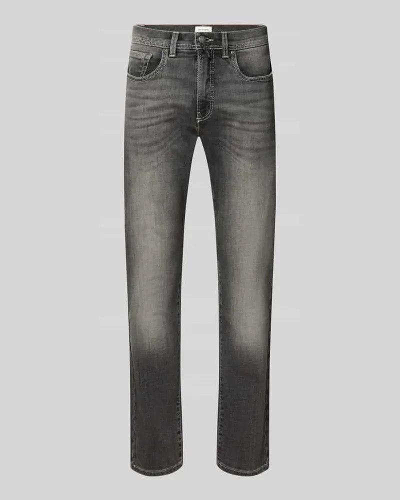Pierre Cardin Straight Fit Jeans aus elastischem Baumwoll-Mix Modell 'Lyon Anthrazit