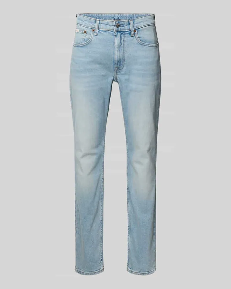 Calvin Klein Slim Fit Jeans im Used-Look mit Label-Detail Jeansblau