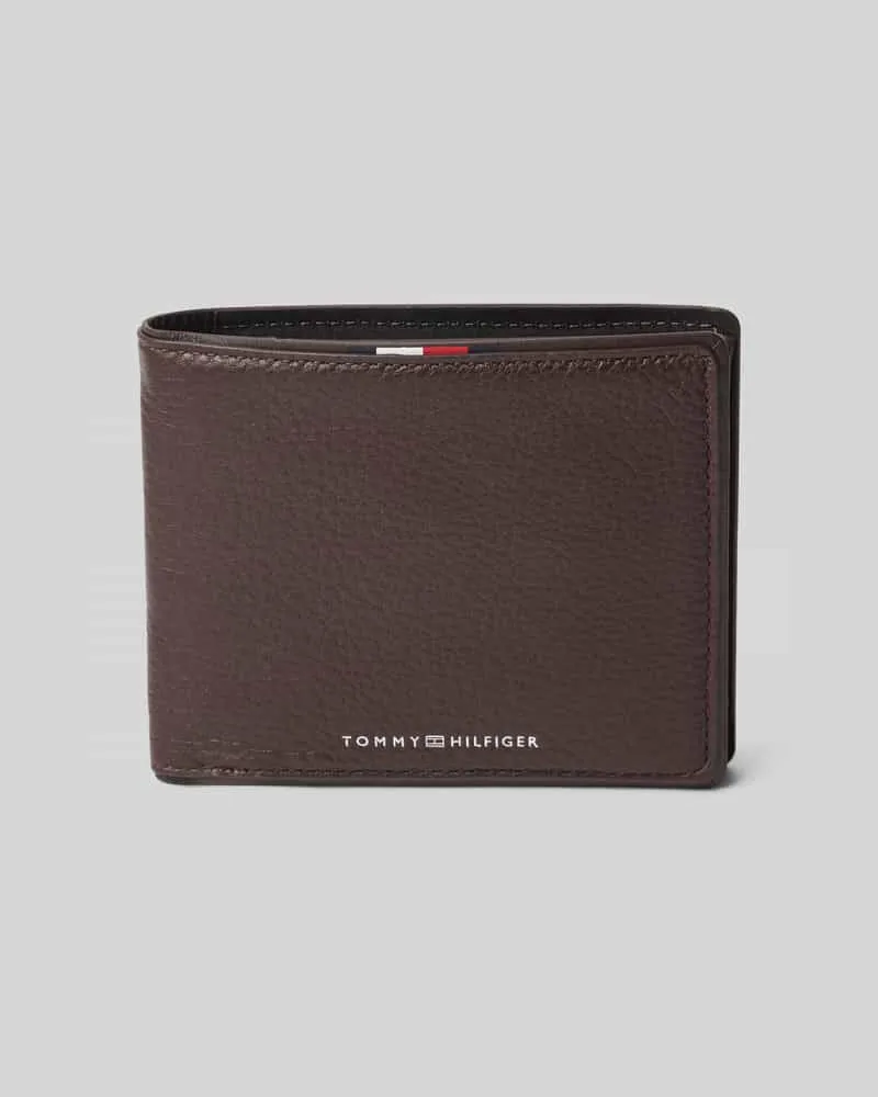 Tommy Hilfiger Portemonnaie aus Rindsleder Dunkelbraun