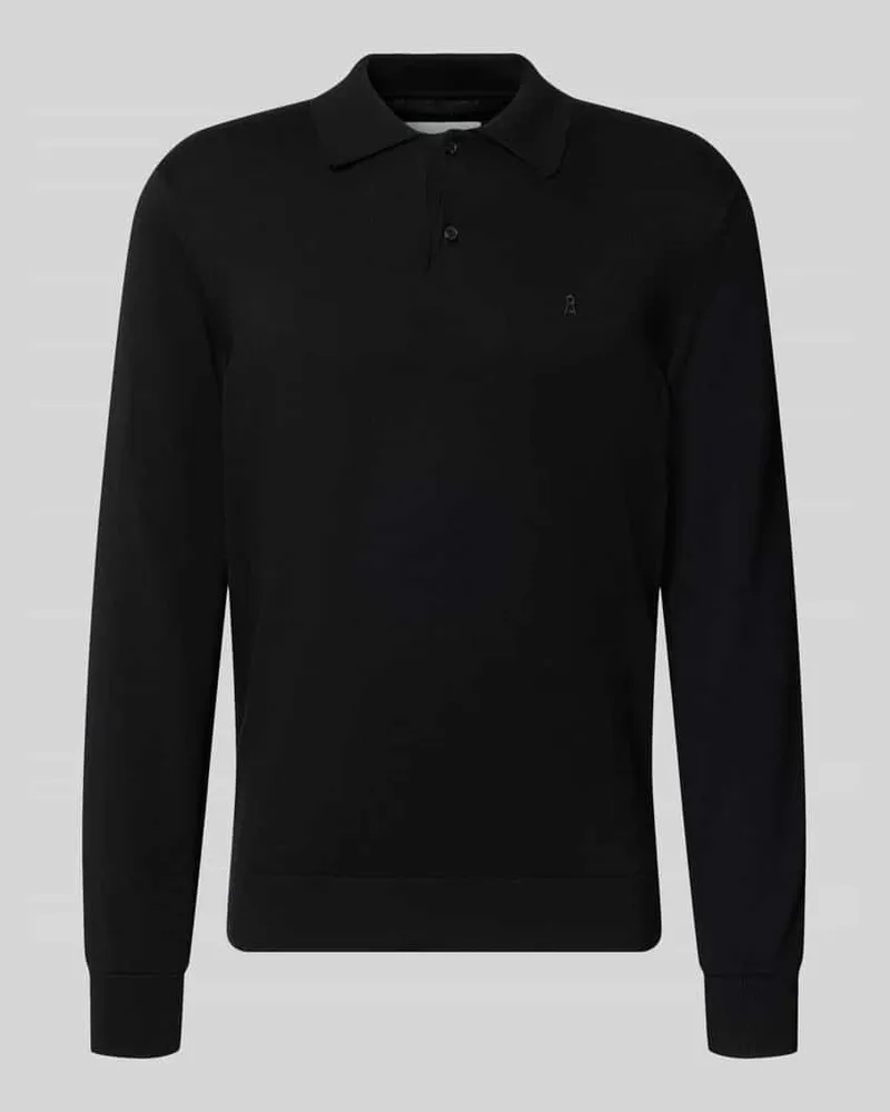 Armedangels Slim Fit Poloshirt aus reiner Baumwolle Black