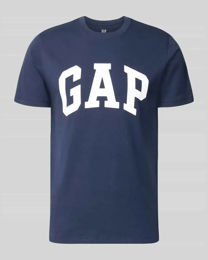GAP T-Shirt mit Logo und Rundhalsausschnitt Marine