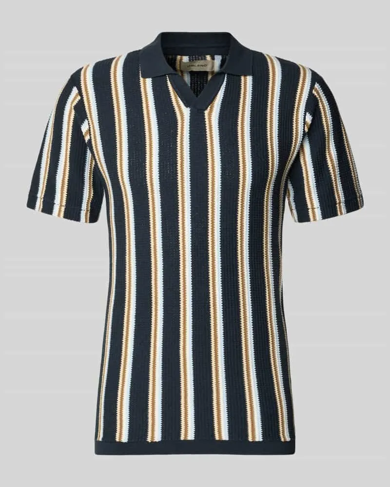 Blend Slim Fit Poloshirt mit V-Ausschnitt Modell 'AMOS Marine