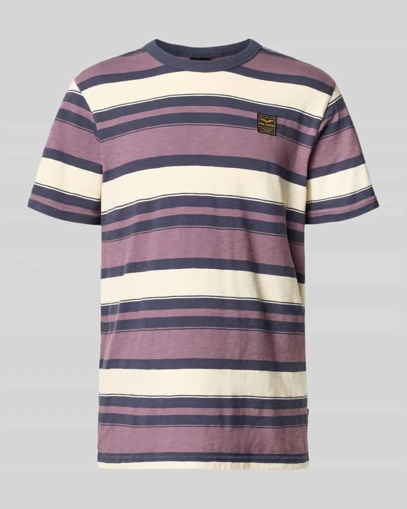 PME Legend T-Shirt mit Rundhalsausschnitt und Label-Stitching Flieder