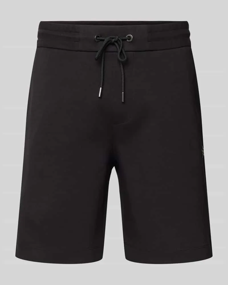HUGO BOSS Regular Fit Sweatbermudas mit Logo-Applikation Modell 'Leoni Black