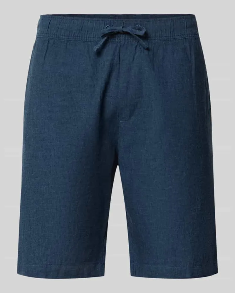 McNeal Shorts aus Leinen-Baumwoll-Mix mit elastischem Bund Rauchblau