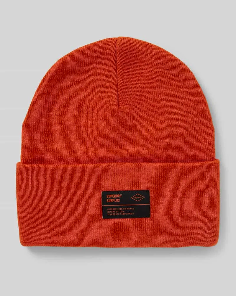 Superdry. Beanie mit Label-Patch Modell 'WORKWEAR 