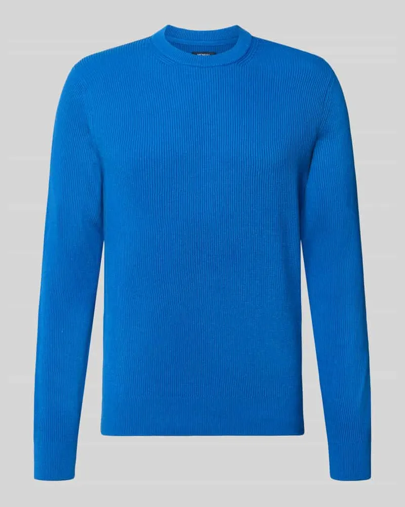 McNeal Regular Fit Strickpullover aus Baumwoll-Mix Blau