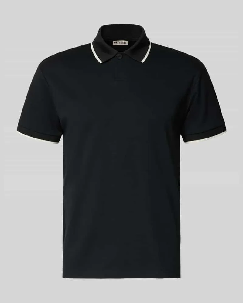 Only & Sons Regular Fit Poloshirt aus Baumwoll-Mix Modell 'TOMON Black