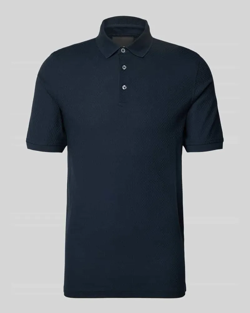 Bugatti Slim Fit Poloshirt mit Strukturmuster Marine