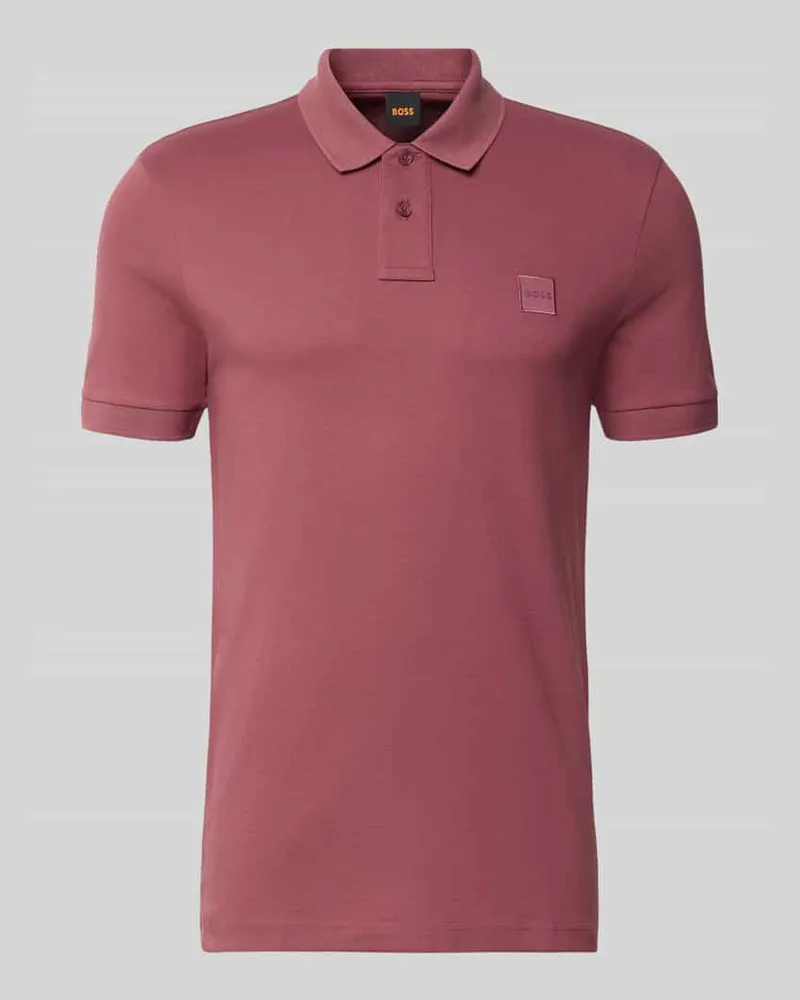 HUGO BOSS Regular Fit Poloshirt aus Baumwoll-Mix Modell 'Passenger Bordeaux