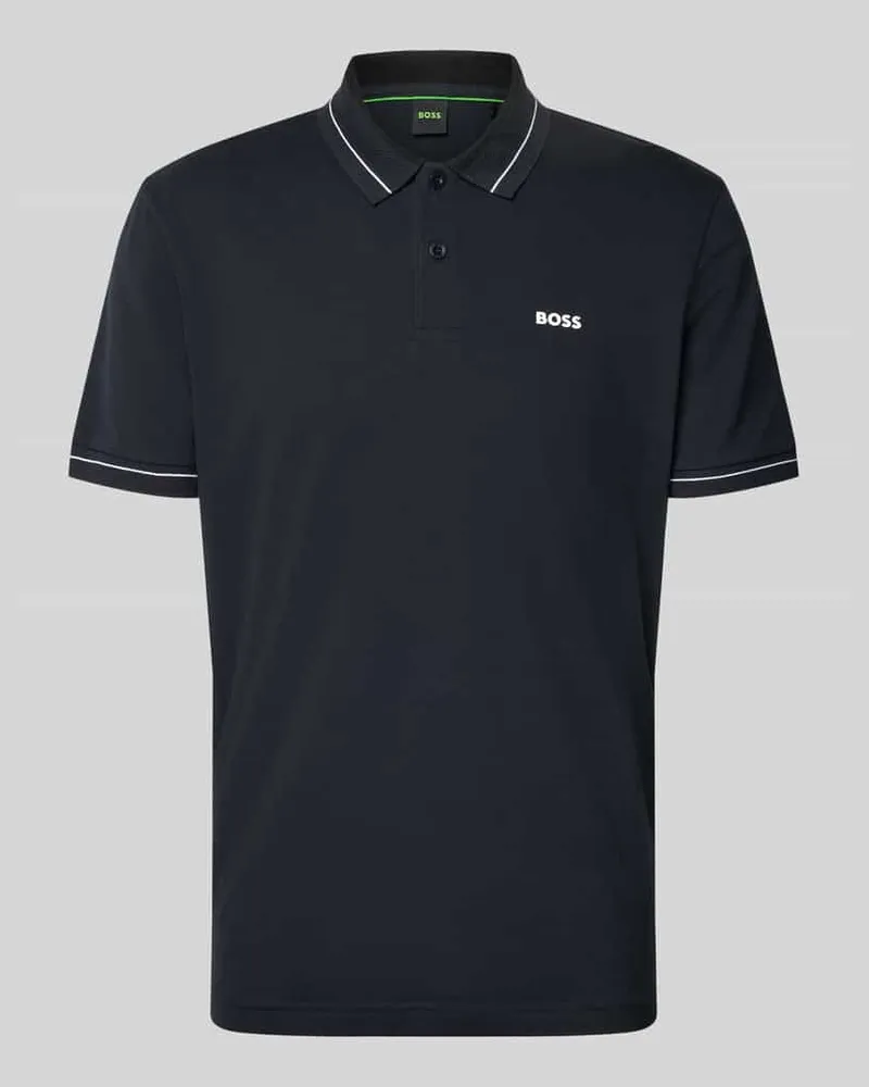 HUGO BOSS Regular Fit Poloshirt aus Baumwoll-Mix Modell 'PL_Member Marine