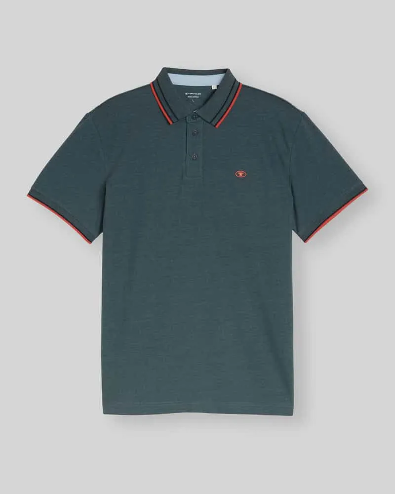 Tom Tailor Regular Fit Poloshirt aus reiner Baumwolle Aqua