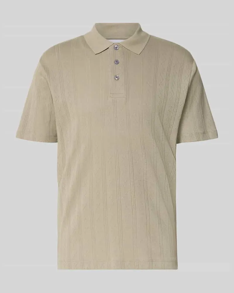 Lindbergh Poloshirt mit kurzer Knopfleiste 